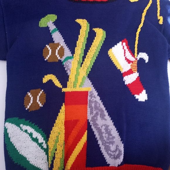 Men's Colorful Sports-Themed Sweater - Picture 8 of 11